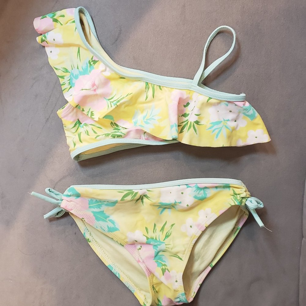 COPY - Place girls floral bikini  Size10/12  Yellow